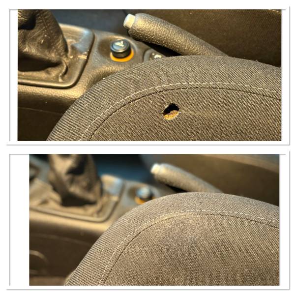 trou de cigarette avant après