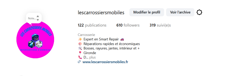 Découvrez notre expertise en carrosserie à domicile en Gironde et suivez-nous sur Instagram !